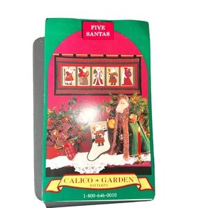 Five Santas Wall Quilt & Stocking Pattern Calico Garden Patterns Christmas